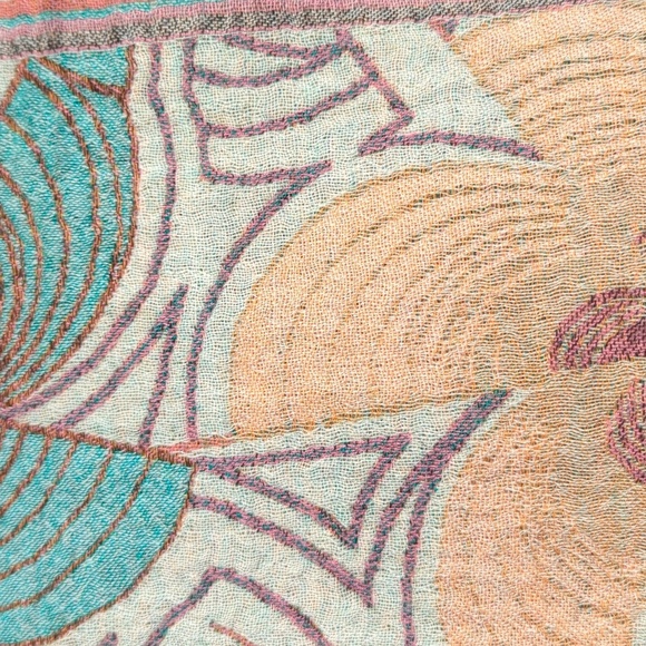 Floral Wool Scarf - Picture 3 of 6